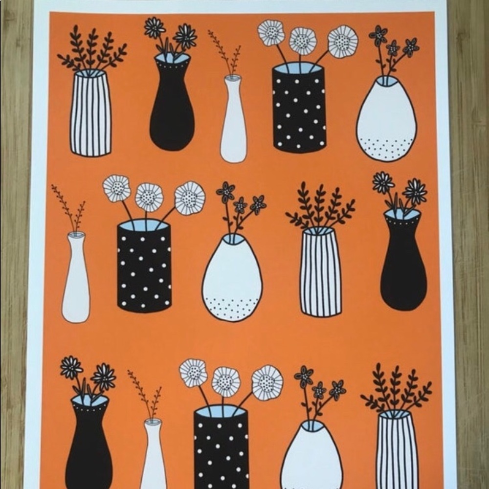Cute little houseplants Orange print